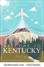 Advertising vector poster of travel to Kentucky, United States.