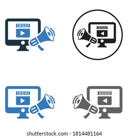 Advertising, video marketing icon. Editable vector isolated on a white background 