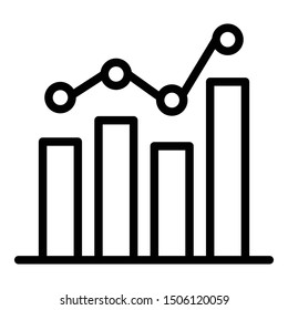Advertising viewing chart icon. Outline advertising viewing chart vector icon for web design isolated on white background