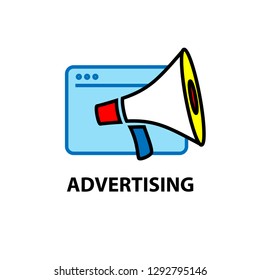 Advertising Web Icon isolated on white background Vector illustration.
