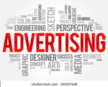 Advertising Word Cloud Business Concept Stock Vector (Royalty Free ...