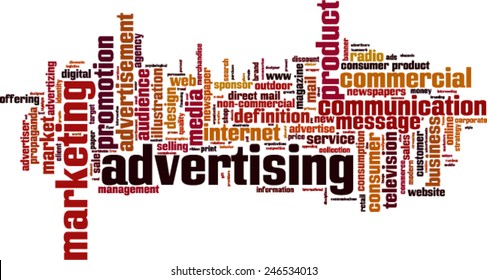 Advertising word cloud concept. Vector illustration