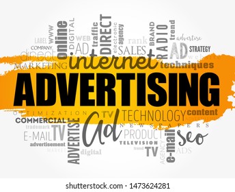 ADVERTISING word cloud, creative business concept background