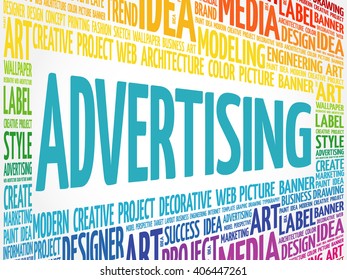 ADVERTISING word cloud, creative business concept background