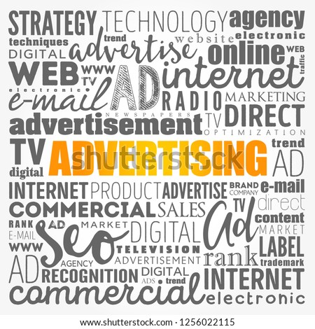 ADVERTISING word cloud, creative business concept background