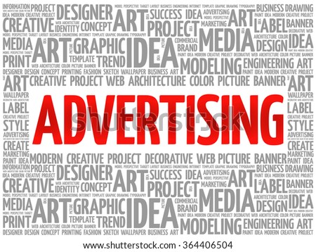 ADVERTISING word cloud, creative business concept background