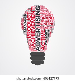 advertising word cloud head typography