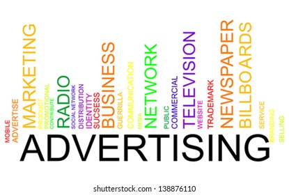 Advertising word tag cloud concept in barcode with supporting words, modern. Word tag cloud bar code, vector