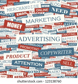 ADVERTISING. Wordcloud illustration.