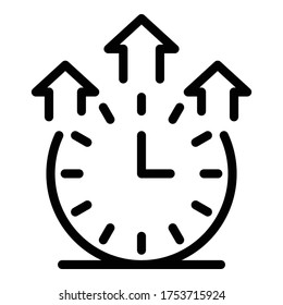 Advertising work time icon. Outline advertising work time vector icon for web design isolated on white background