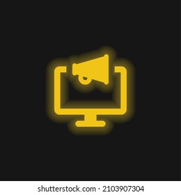 Advertising yellow glowing neon icon