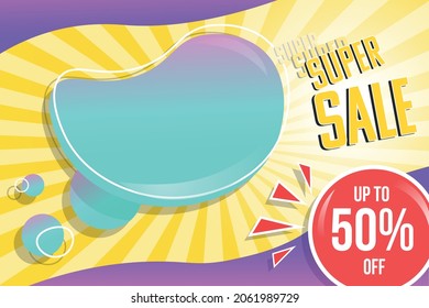 Advertisment Banner template. Super Sale vector signboard template. Add your own text. All the objects are layered and isolated. Isolated Design elements for graphic design. advertisement template. 