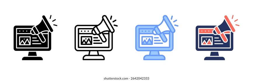 Advertsing icon sheet multiple style collection