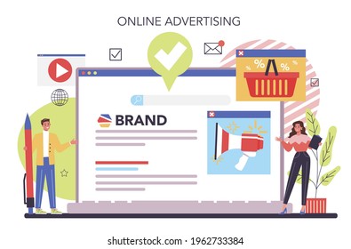 Advertsing and PR online service or platform. Commercial advertisement