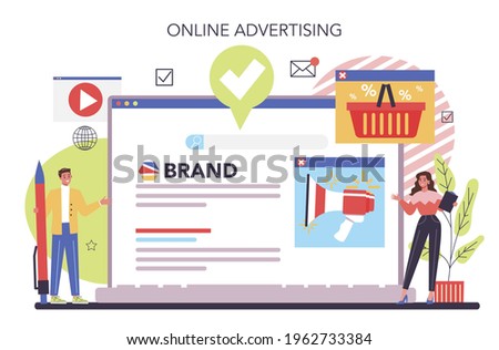 Advertsing and PR online service or platform. Commercial advertisement