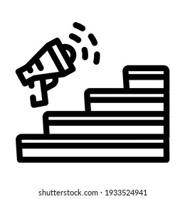 advetise growth sale line icon vector. advetise growth sale sign. isolated contour symbol black illustration