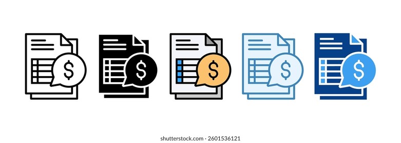 Advice Accounting Icon Set Multiple Style Collection