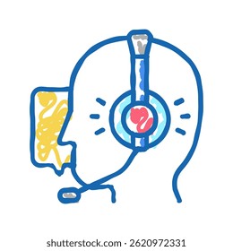 Vector de dibujo de icono de doodle de Asistencia de servicio de asesoramiento y llamada. signo de Asistencia de servicio de asesoramiento y llamada. ilustración de símbolo aislado