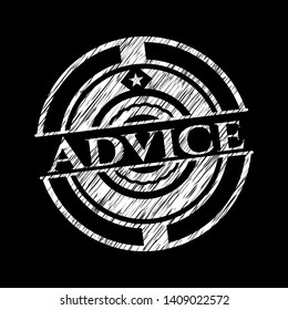 Advice chalk emblem. Vector Illustration. Detailed.