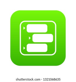 Advice chat icon green vector isolated on white background
