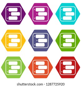 Advice chat icons 9 set coloful isolated on white for web