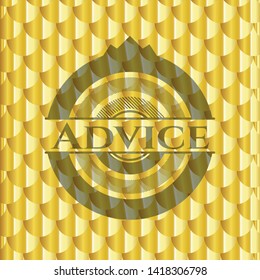 Advice golden badge. Scales pattern. Vector Illustration. Detailed.