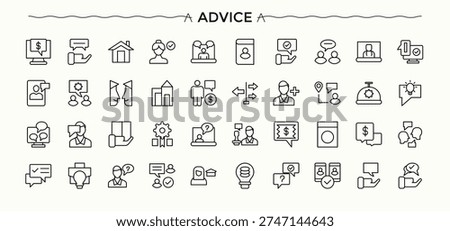 Advice icon set. Leadership modern vector illustration. Minimal icons collection. Counselor icon set. Editable stroke. Vector collection.