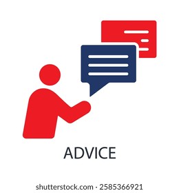 Advice icons isolated on White Background. Flat style design