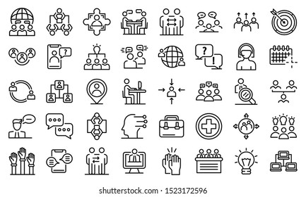 Advice icons set. Outline set of advice vector icons for web design isolated on white background