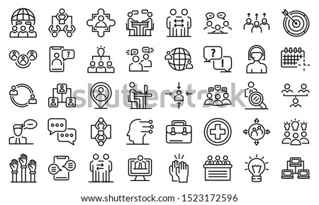 Advice icons set. Outline set of advice vector icons for web design isolated on white background