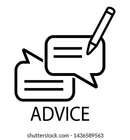 Advice Line Icon. Graphic Contour Symbol Of Message Bubble With Pencil. Interface Pictogram For Mobile Apps, Websites, Games, Social Media, Instant Messengers. - Vector