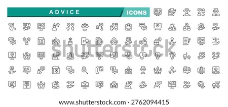 Advice line icon set. Trainer icon collection. Includes symbols for man, leader, expert, lead, counselor, trainer and more. Editable stroke. Pixel Perfect.