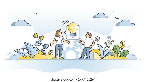 Advice, opinion assistance and consultation with new idea outline concept. Communication with expert support and help from competent mentor vector illustration. Coaching knowledge from adviser talk.