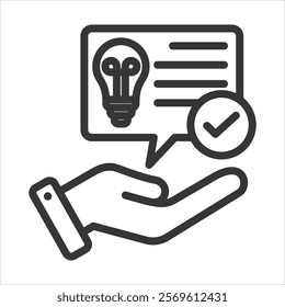 Advice Outline Icon Vector Illustration