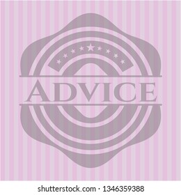 Advice realistic pink emblem