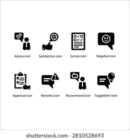 Advice. Satisfaction, Survey, Negative, Approval, Remarks, Recommend, Suggestion, icon