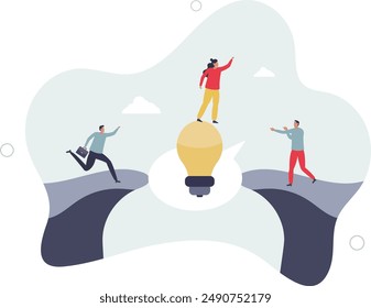 Consejo, sugerencia o solución para resolver el problema del negocio, diseño plano. ilustración con personas.