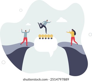 Beratung, Anregung oder Lösung, um geschäftliche Probleme zu lösen, Anleitung oder Anleitung, um Schwierigkeiten zu überwinden oder concept.flat Design mit Menschen zu beantworten.