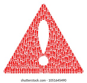 Advice Symbol composition constructed of exclamation sign pictograms. Vector exclamation sign pictograms are composed into mosaic attention sign illustration.