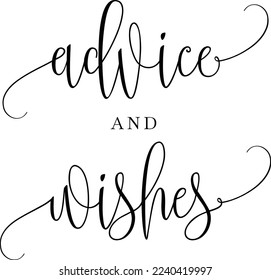 Advice and Wishes Wedding Sign Vector