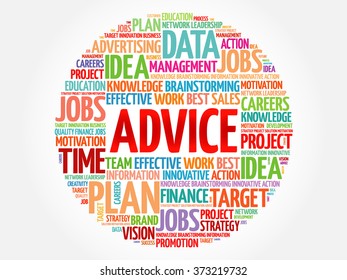 Advice word cloud, business concept