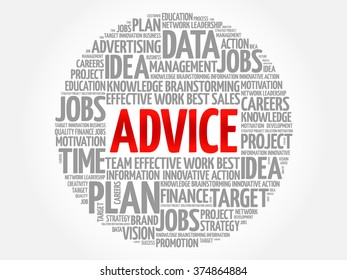 Advice word cloud, business concept