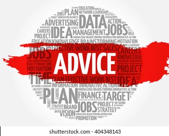 Advice word cloud, business concept