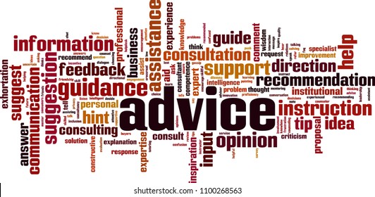 Advice word cloud concept. Vector illustration
