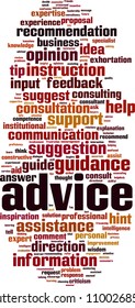 Advice word cloud concept. Vector illustration