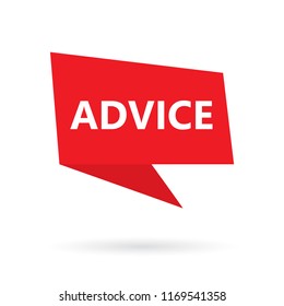 advice word on a speach bubble- vector illustration
