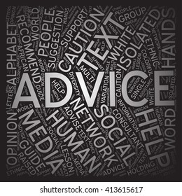 Advice,Word cloud art background