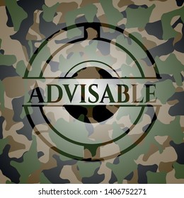 Advisable camo emblem. Vector Illustration. Detailed.