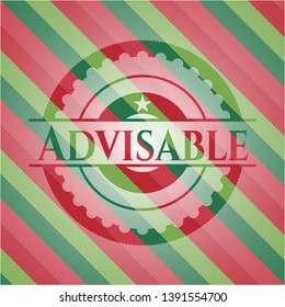 Advisable christmas colors emblem. Vector Illustration. Detailed.