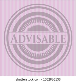 Advisable pink emblem. Retro. Vector Illustration. Detailed.